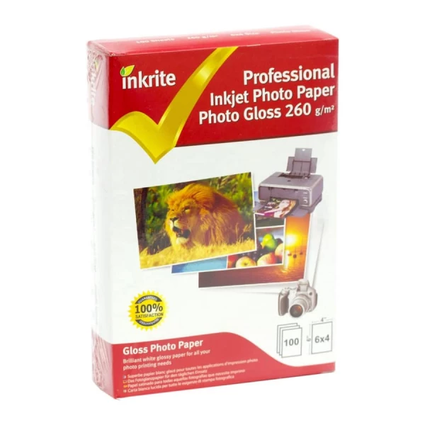 Inkrite Premium Paper Photo Glossy 260gsm Photo 6x4 (100 sheets)